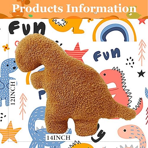 Miniatura 3 de ZNNCO Almohada de peluche de pepita de dinosaurio, 3 paquetes de almohada de dinosaurio y pollo, juguete de peluche de dinosaurio pepita de