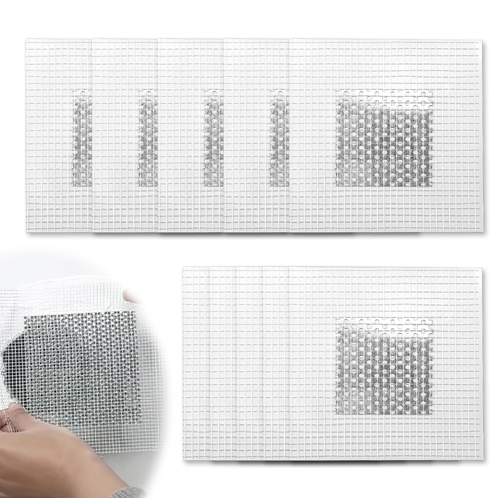 10 Parches Reparación Pared de Aluminio Autoadhesivo 4 x 4 Pulgadas Parches Malla Fibra de Vidrio para Trabajo Pesado en Yeso y Paneles de Yeso Parchers para Fijar Agujeros Paredes y Techos Dañados