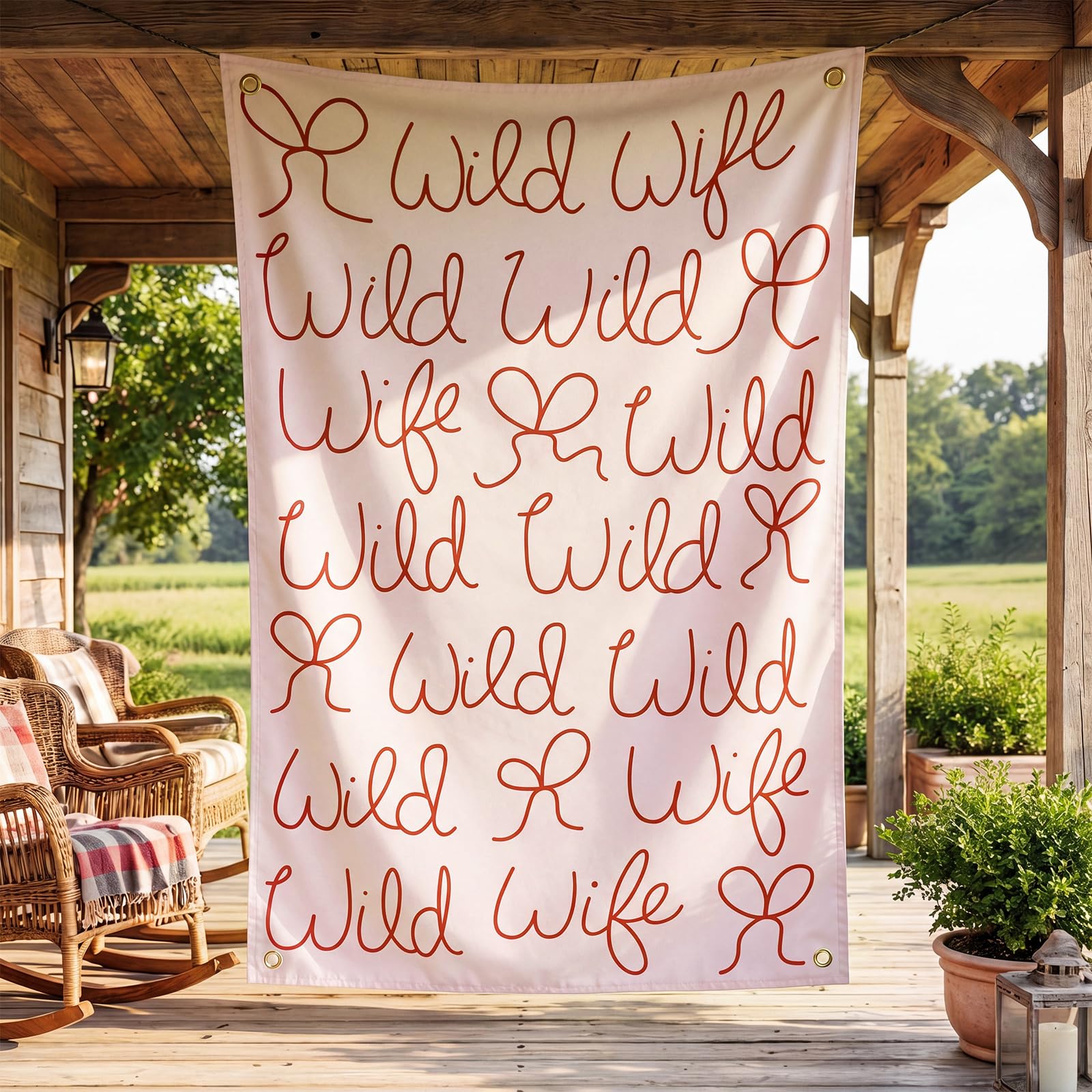 Photo 1 of Irenare Wild Wild Wife Western Bachelorette Tapestry 5.6 x 5.9 ft Cowgirl Bachelorette Banner Last Rodeo Bach Party Decor Nashville Trip Backdrop for Bridal Shower Wedding Party Supply