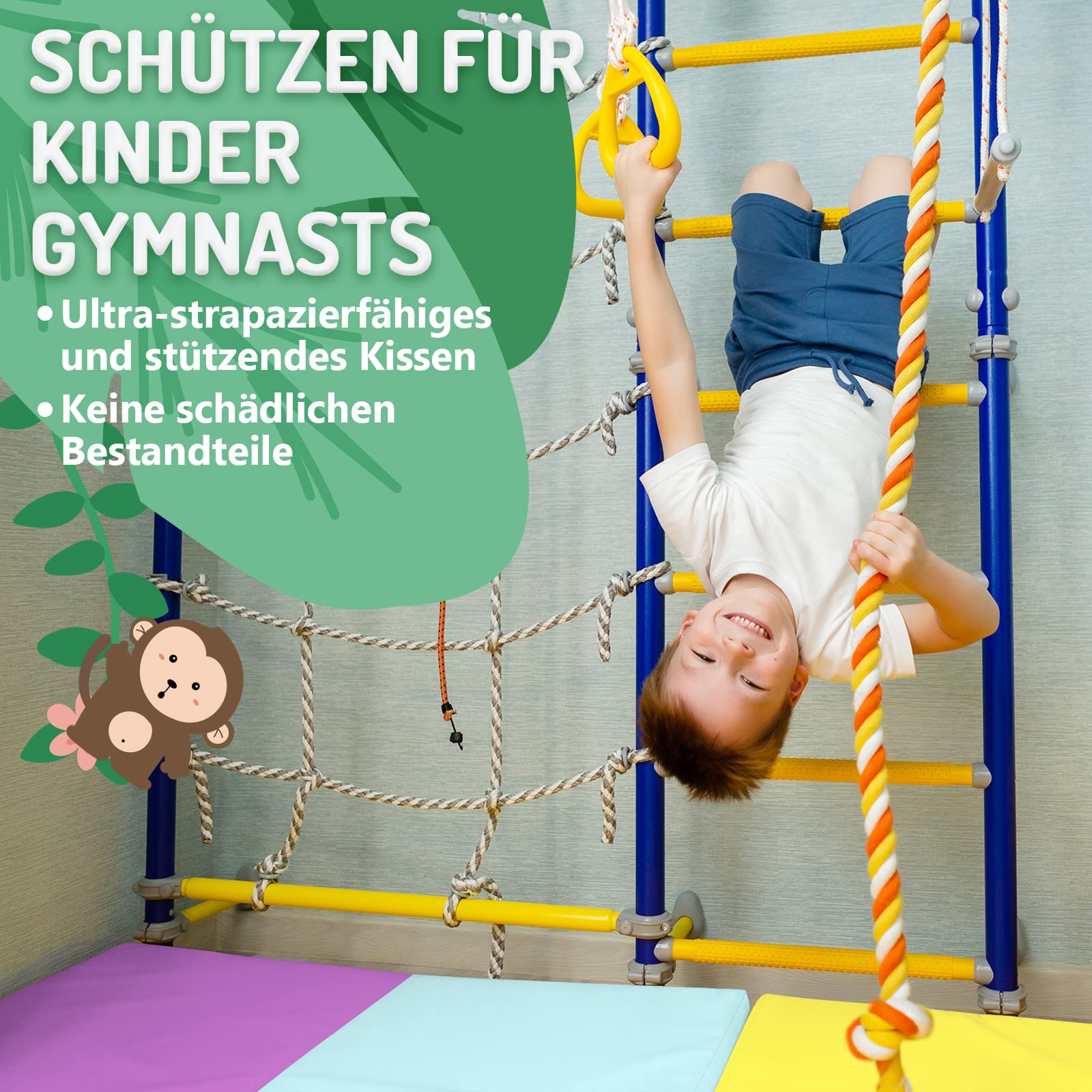 PhysKcal Esterilla de Gimnasia Plegable 5 Paneles Suave con Asas de Transporte