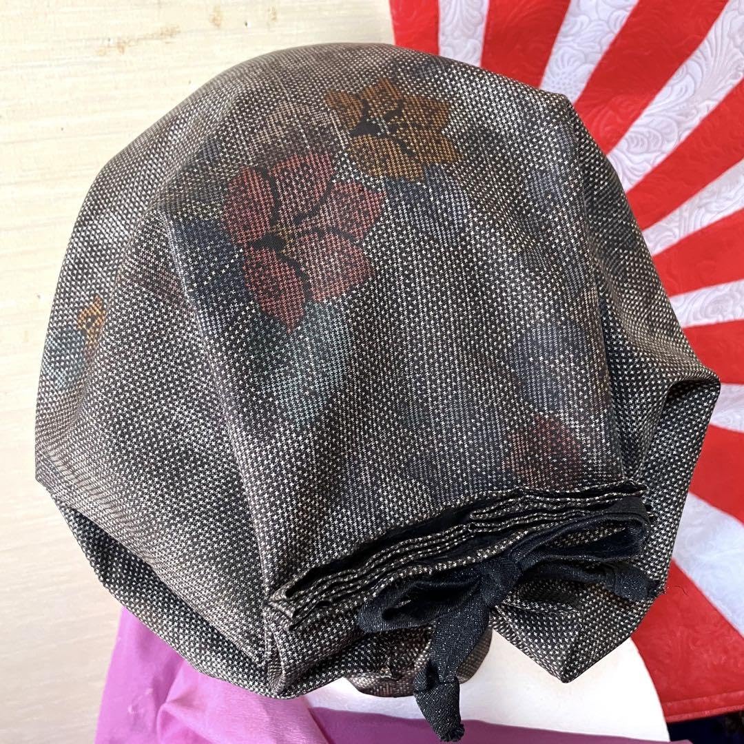 Amazon.co.jp: 泥本場大島紬︎正絹大島紬手作り帽子B51︎着物リメイク