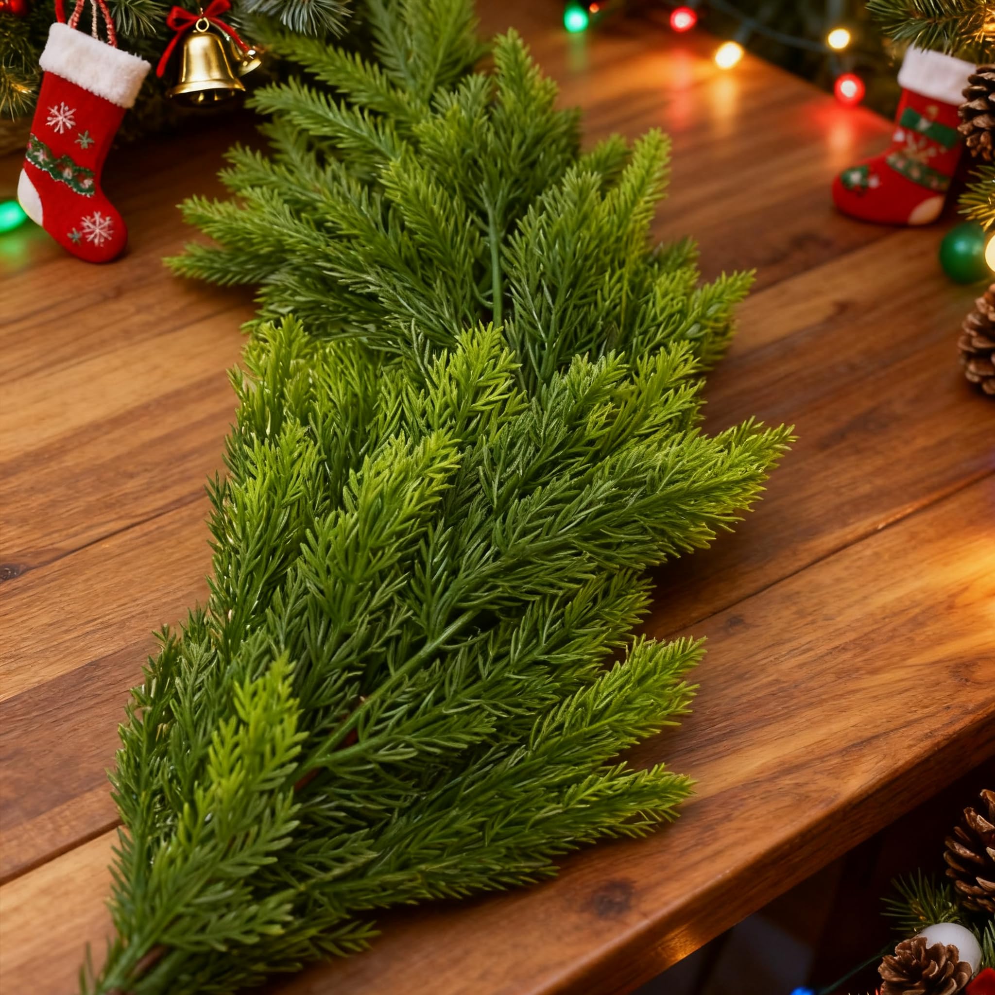 joyhalo Künstliche Zedernstiele aus Zedernholz, 45,7 cm, künstliche grüne Stiele für Vasen, Outdoor-Pflanzgefäße, Weihnachtsbäume und Outdoor-Heimdekoration, 24 Stück