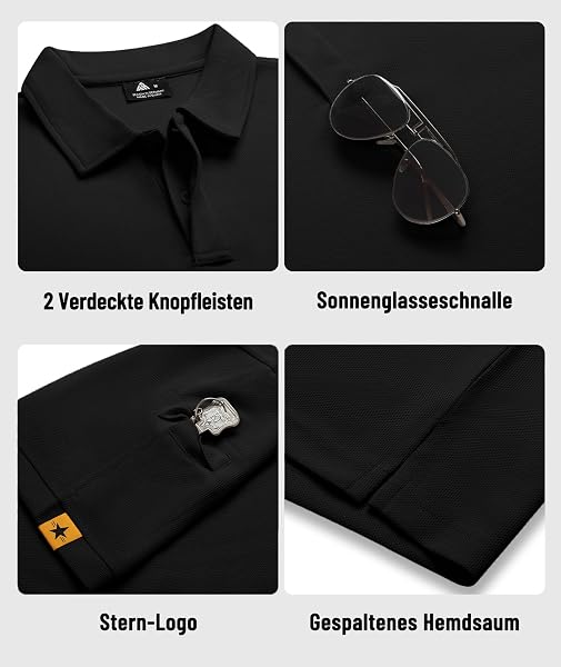 ZITY 5 Pack Polo Uomo Manica Corta Maglietta Traspirante ad Asciugatura Rapida Uomo Polo Estate Camicia Sportiva Camicia da Golf Regular Fit Polo Uomo - 5