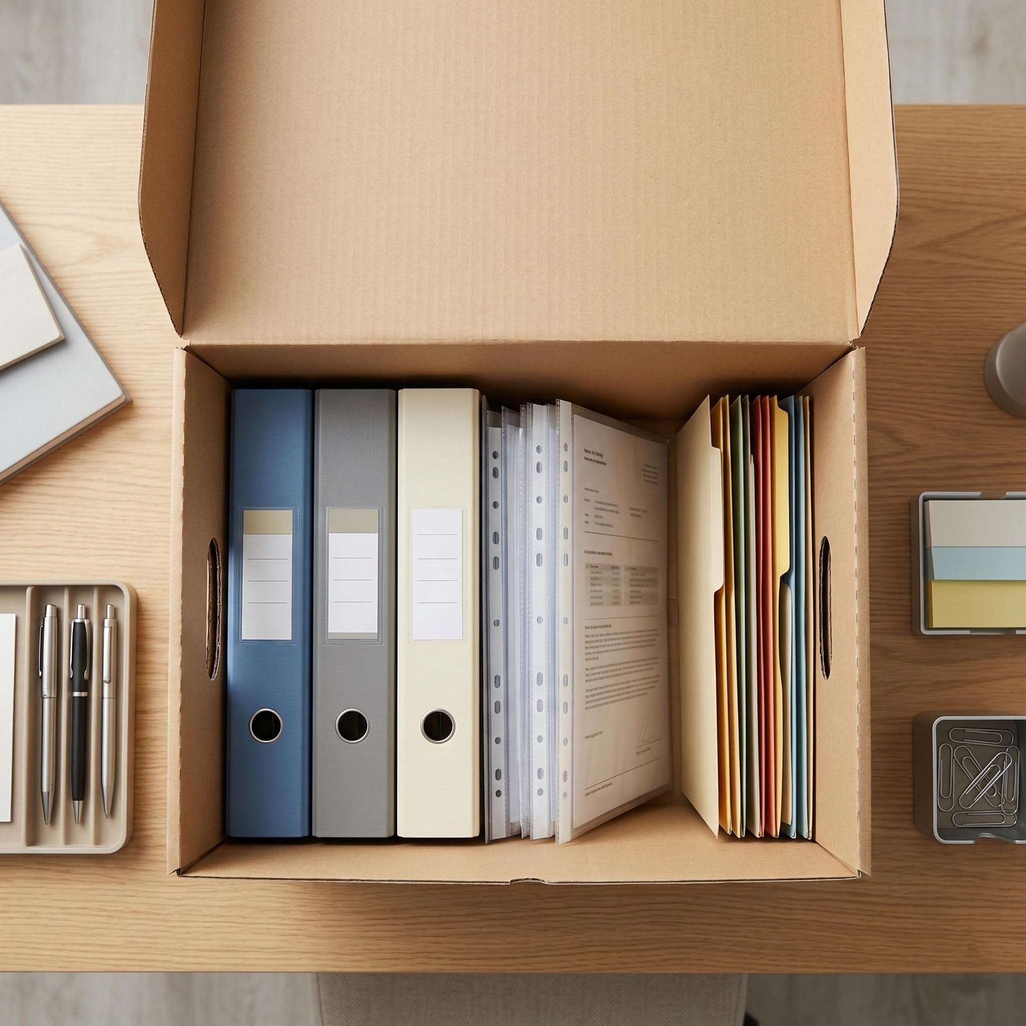 IDEA HOME STOREA IDEA Set 12 Scatole Archivio A4 con Coperchio, Scatole Porta Documenti in Cartone Resistenti e Impilabili, Organizer per Ufficio Casa e Trasloco