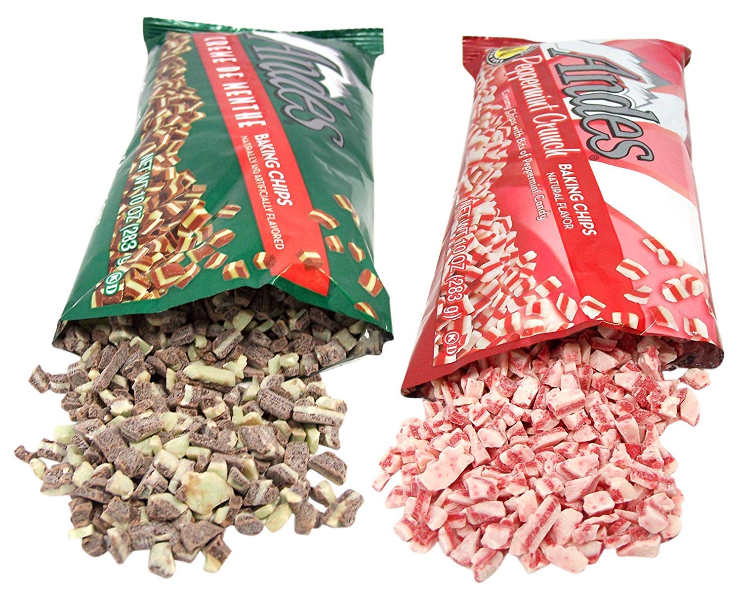 Christmas Chocolate Baking Chips Holiday Mint and Peppermint Crunch Bite Size Chocolates, Assorted Flavor, Pack of 2