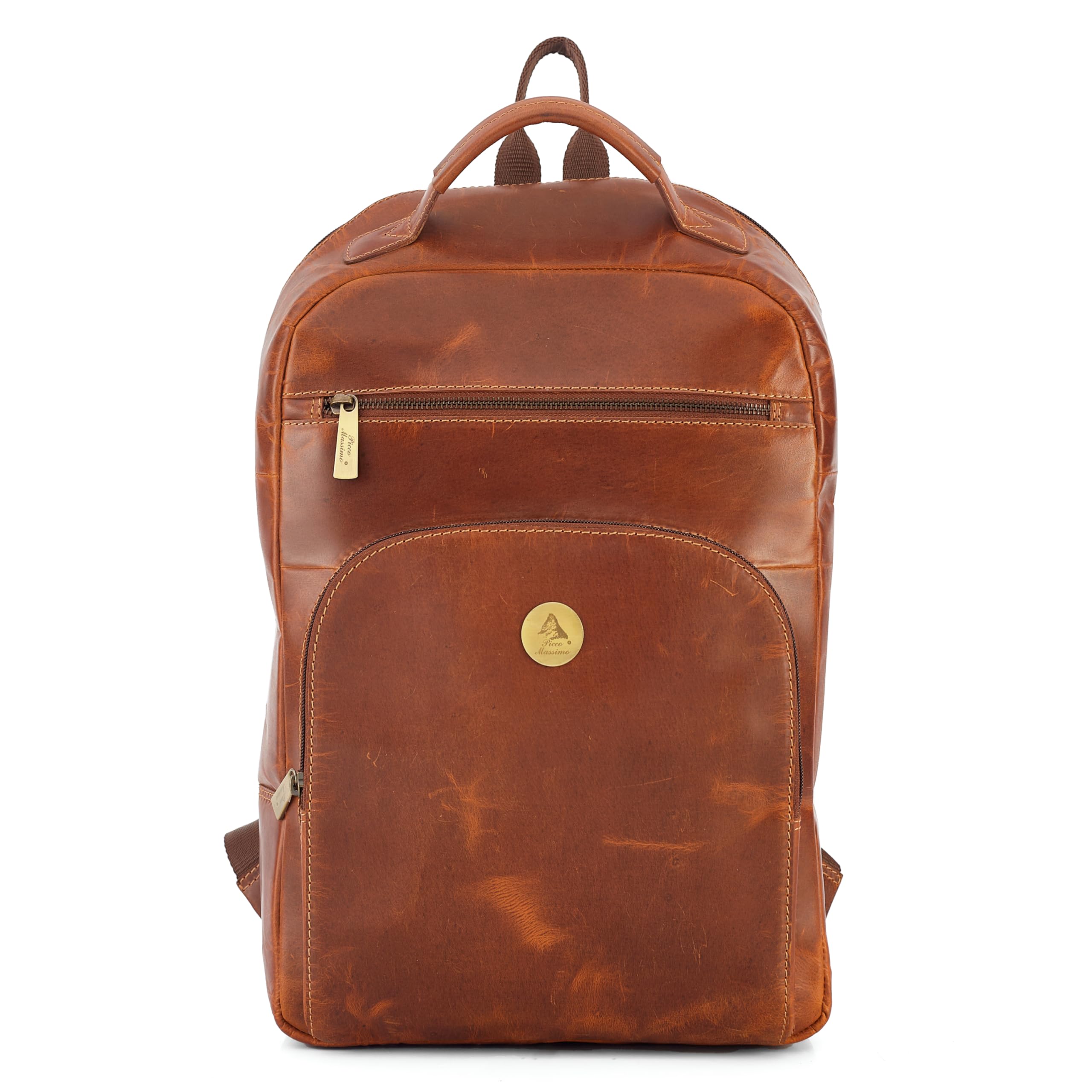 picco massimo Leather Laptop Backpacks Professional Office Accessory | Durable Leather Construction | Multiple Compartments | Suitable for 15.6-inch Laptops | Comfortable Padded Back Panel-picture-30