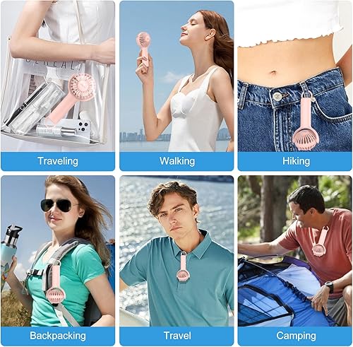 Miniatura 2 de Mini ventilador de mano portátil 2 en 1 con soporte para llavero, ventilador de refrigeración potente personal, ventilador de mesa pequeño a