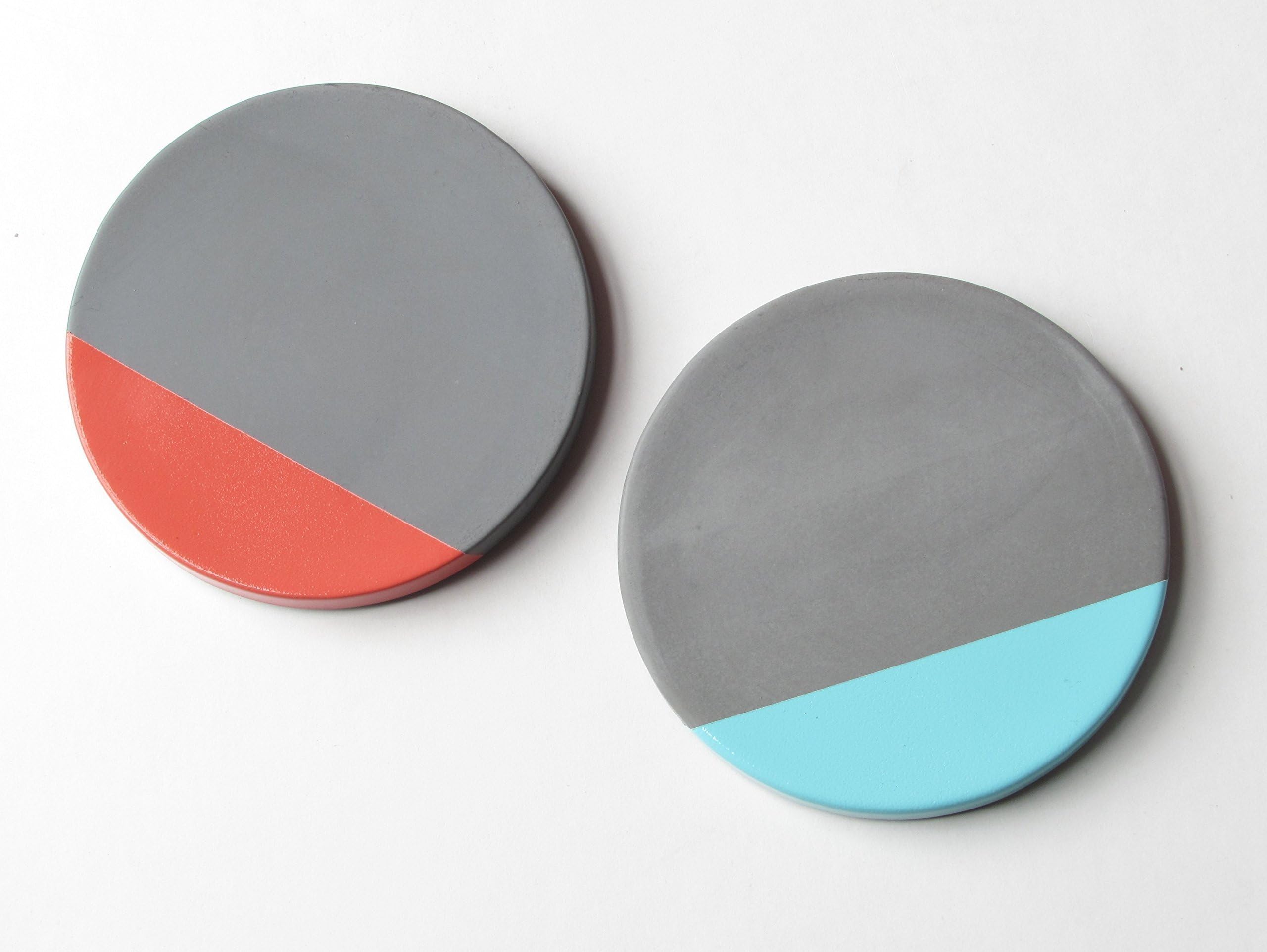 Painted Concrete Coasters