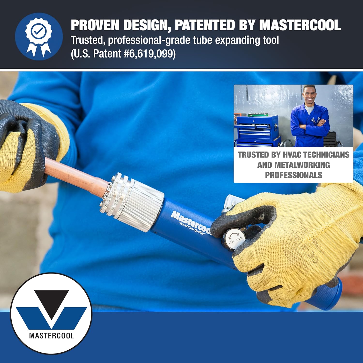 Mastercool 71650-A Hydra-Swage Hydraulic Tube Expander Kit – 10 Head HVAC Expanding Tool – Large Diameter Coverage – Reamer & Case Included