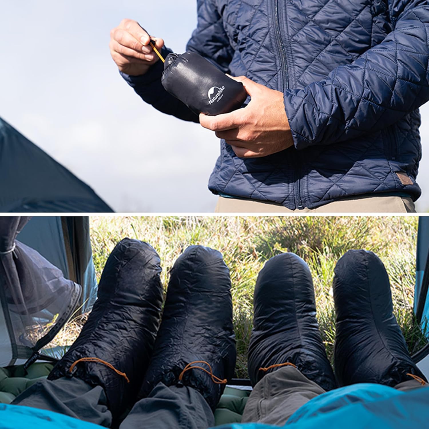 Naturehike Ultralight Winter Duck Down Booties, Camping Warm & Cozy Down Sleeping Socks for Men & Women, Down Filled Slipper Boots with Storage Bag - Image 7