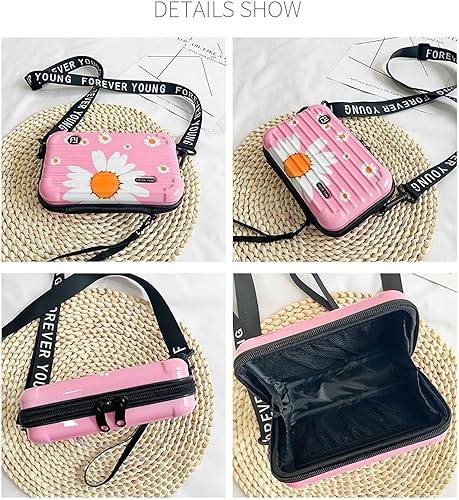 Miniatura 2 de Trendy Tandi Alta belleza flores cosméticos bolsas mini maleta viaje neceser bolsa hombro Crossbody bolsas teléfono móvil bolsa, Macetas blancas en