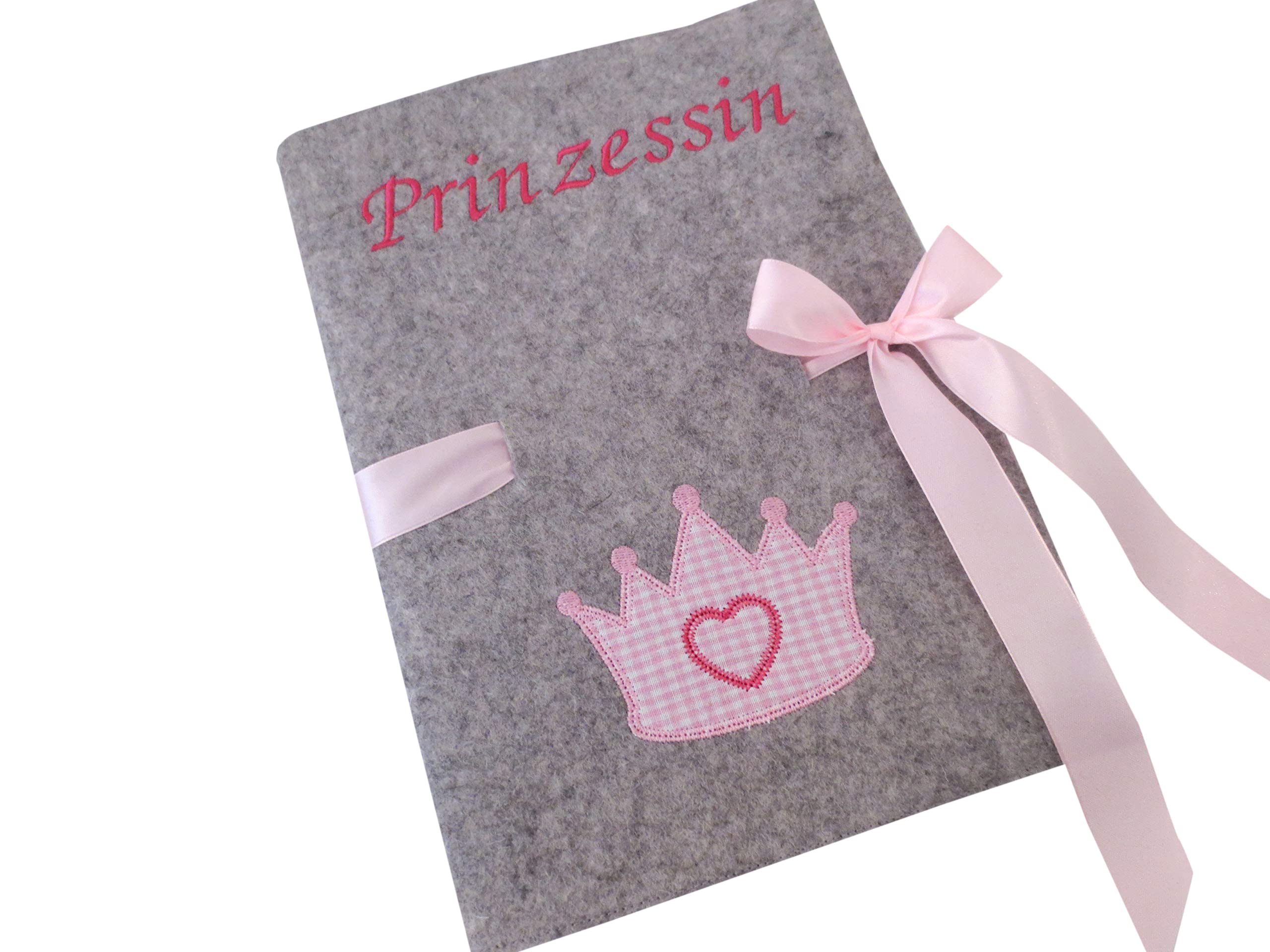 Babytagebuch Tagebuch Buch Wollfilz Krone Filz Baby Geburt Geschenk ca. 20,5 x 27 cm