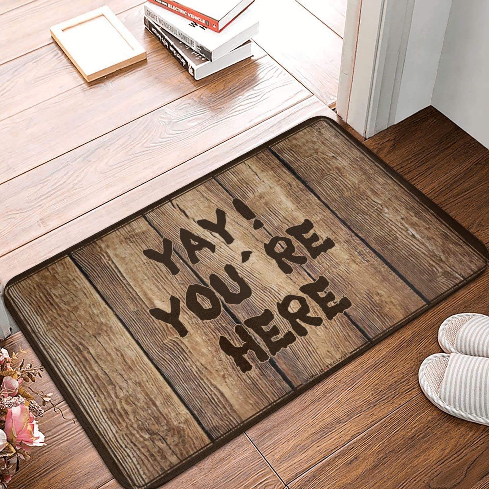 Front Door Mats Indoor Yay! You'Re Here Rug Welcome Mat For Classroom Kitchen Rug Set(40X60CM)