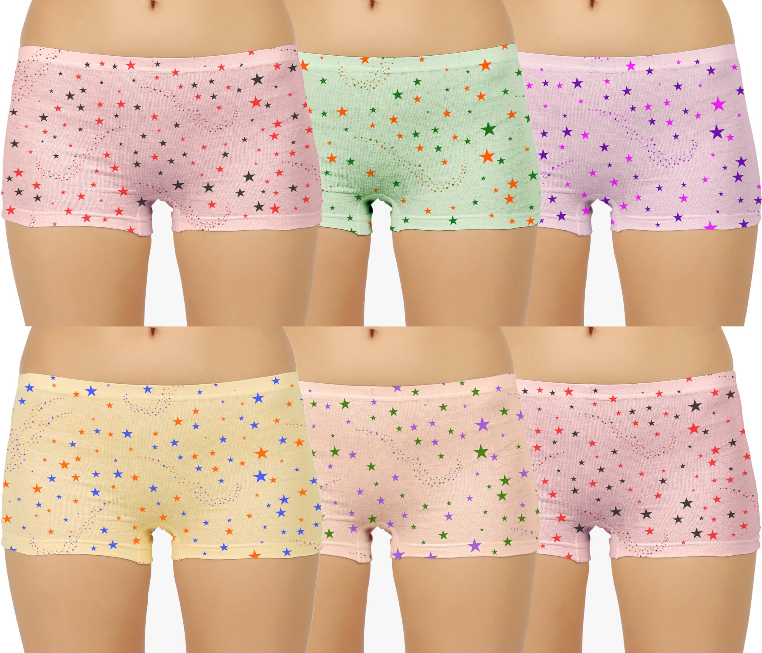 Women Printed Cotton Blend Regular Boyshorts/Panty (Pack of 6)-image-49