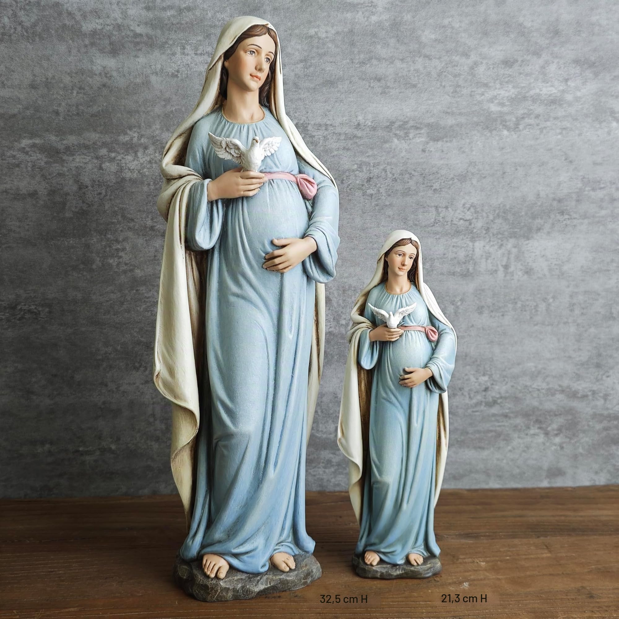 BC Statue für Schwangere Maria, katholische Mutter, 21,3 cm hoch, handbemalt, religiöse Geschenke für Schwangere Frauen, gewidmete Heimdekoration, Klassische Renaissance-Skulptur von Buildclassic