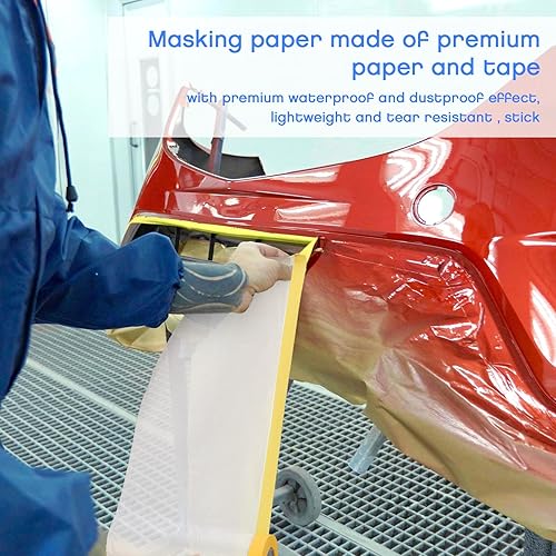 Miniatura 6 de Seajan Películas de enmascaramiento precintadas, película de plástico con cinta, lámina de plástico, película de enmascaramiento para pintura