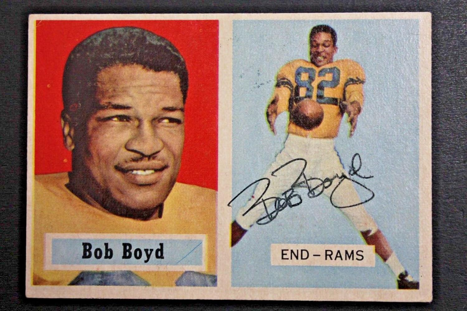 Bob Boyd (d.2009) LA Rams Autographed Signed 1957 Topps #70 Football Card