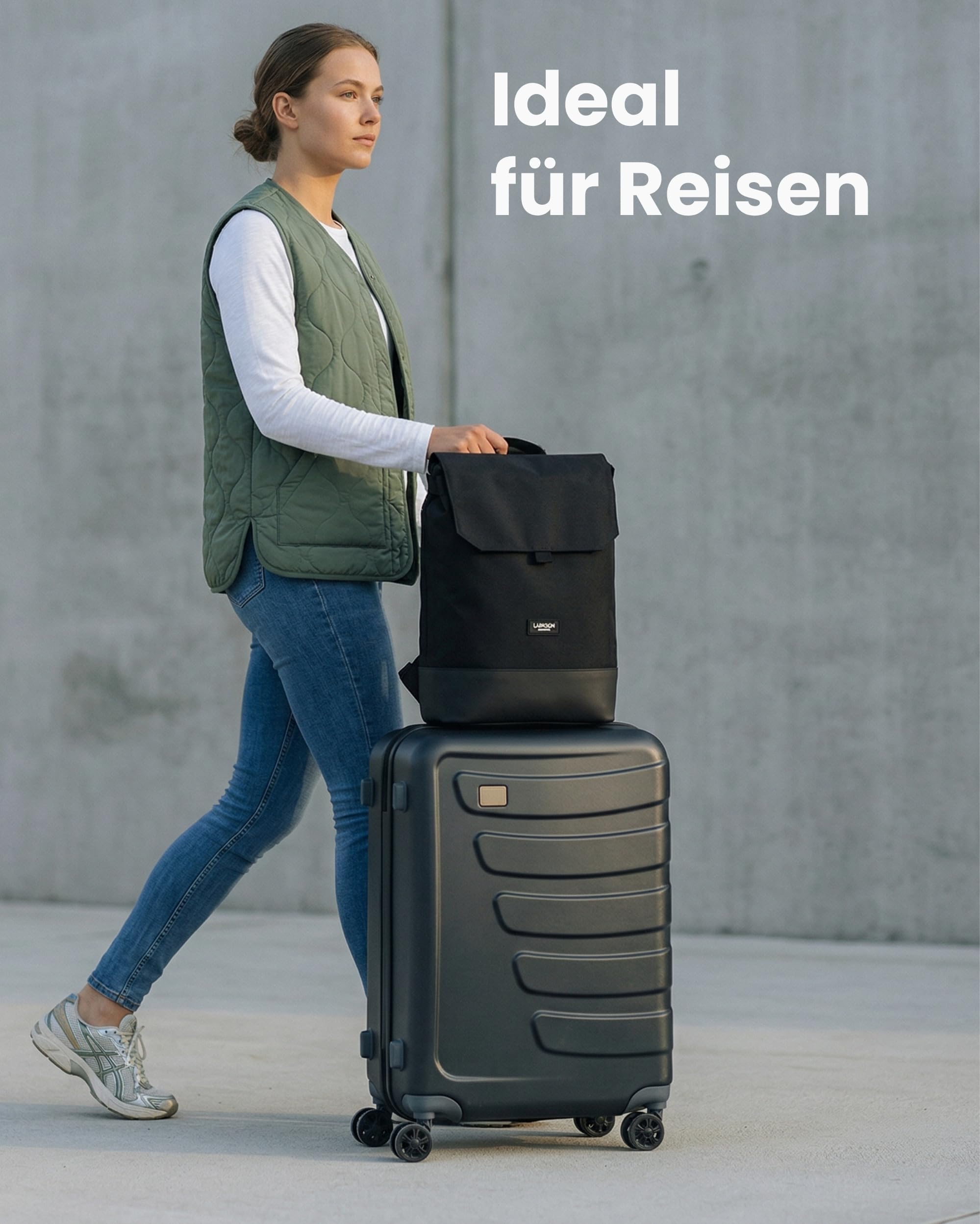 LARKSON Rucksack Damen Beige - 16 Zoll Laptopfach - Wasserabweisend