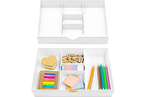 CAXXA 3 Slot Drawer Organizer with Adjustable Dividers