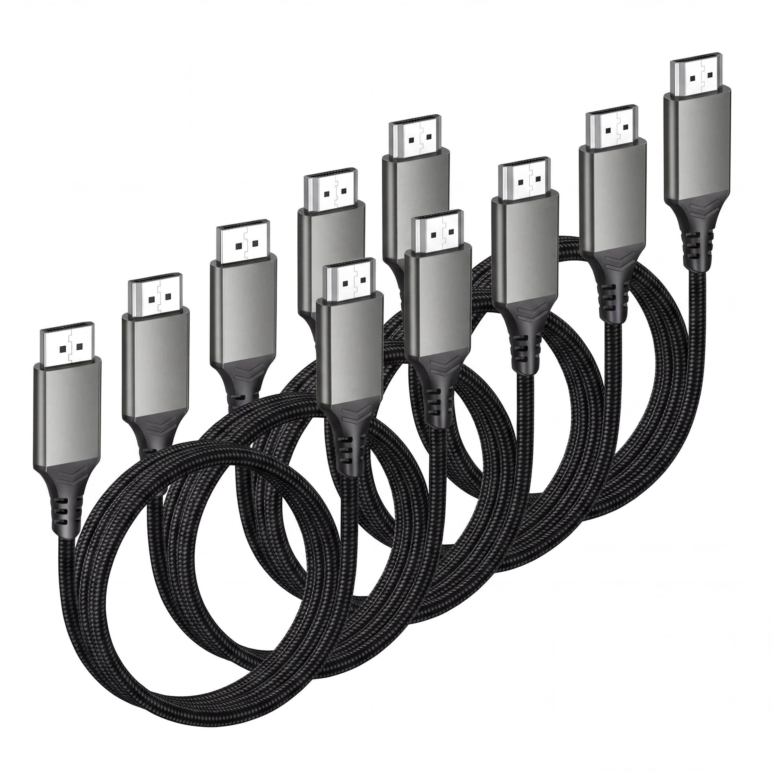 Lot de 5 câbles DisplayPort vers HDMI de 1,8 m, adaptateur DP vers HDMI 4K