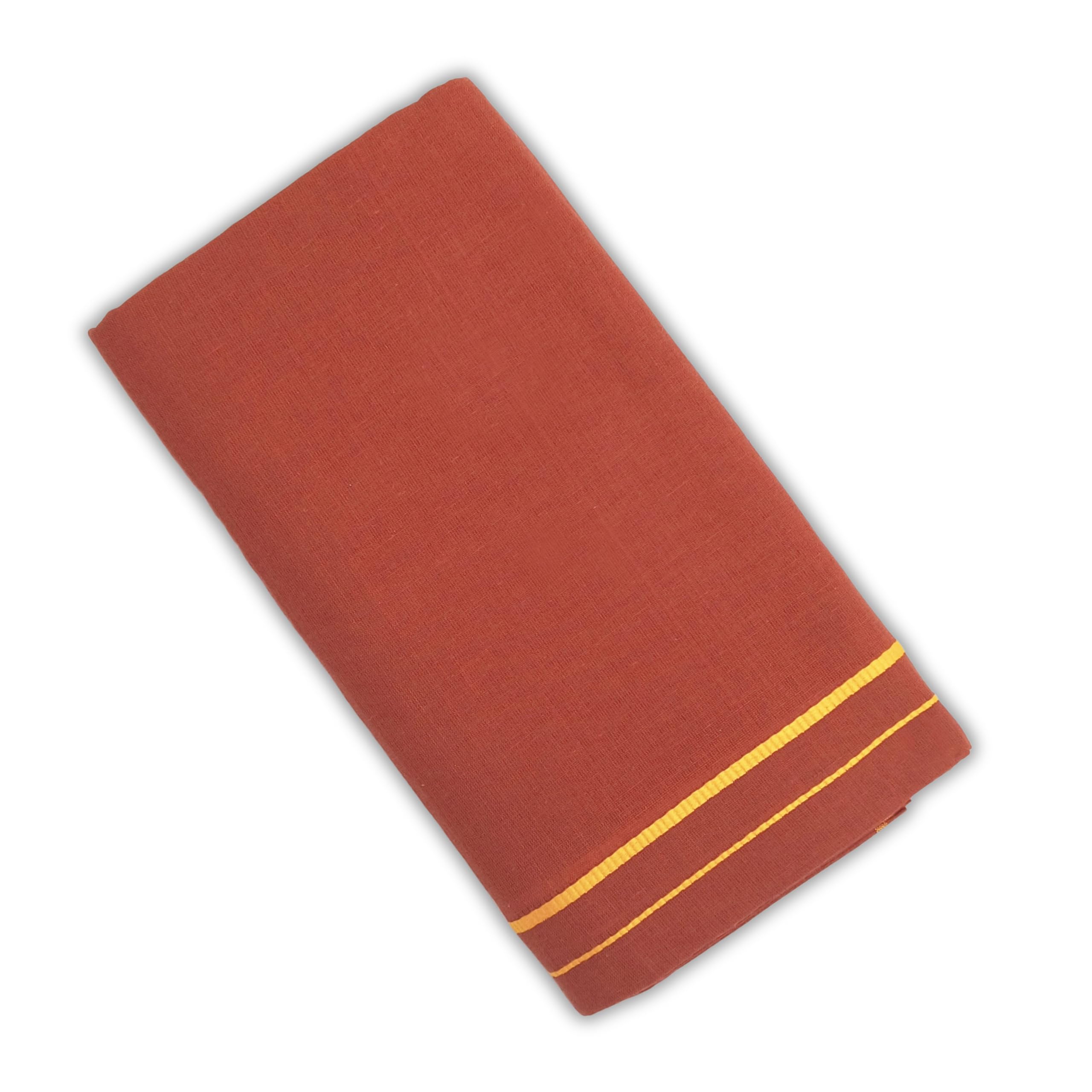 Velirson - Men's Plain Color Cotton Dhoti | Devotional 100% Pure Soft Cotton Lungi Dhoti for Men Cotton | 100% Color Fade Resistant | Size 2 Meters-image-4