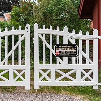 Phyabe 2 Pack No Trespassing Dog On Premises Keep Gate Shut Do Not Enter Sign, 7 X 10 Inch Rust Free Aluminum Beware Of Dog Sign, Weather Resistant, Waterproof, Durable Ink, Easy