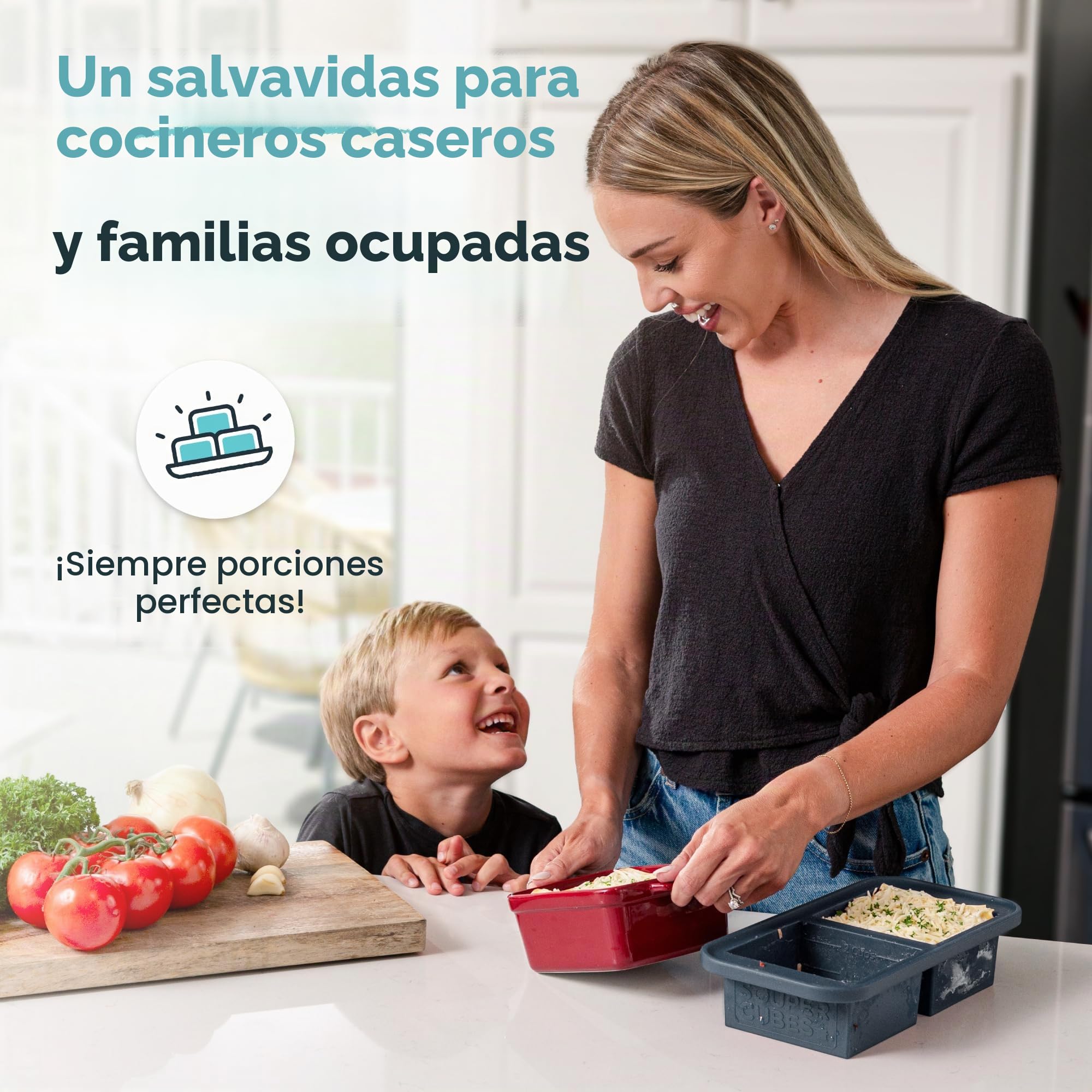 Souper Cubes Moldes grandes de silicona para congelador, 2 tazas/500 ml, perfectos para almacenar guisos, salsas, cazuelas, cocción por lotes y más, cubos de sopa aptos para horno, carbón, paquete de