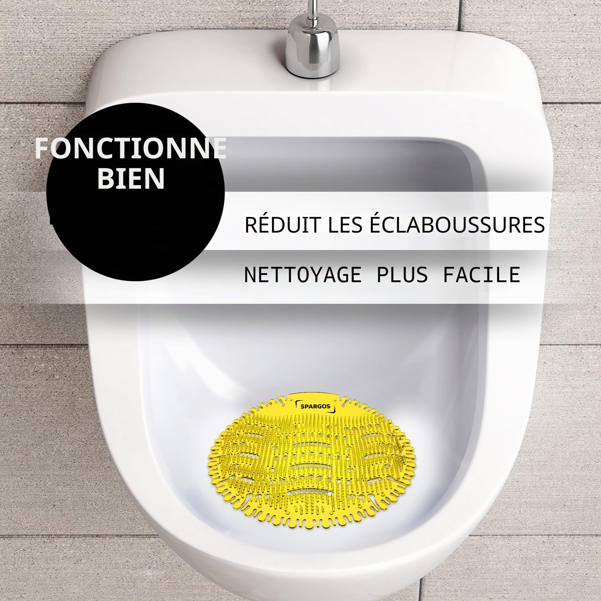 Pastilles Urinoir 24 Pièces Urinal Screen pour Urinoir Désodorisant Protection anti-éclaboussures contre les odeurs pour les toilettes dans les salles de bain les bureaux avec gants gratuits