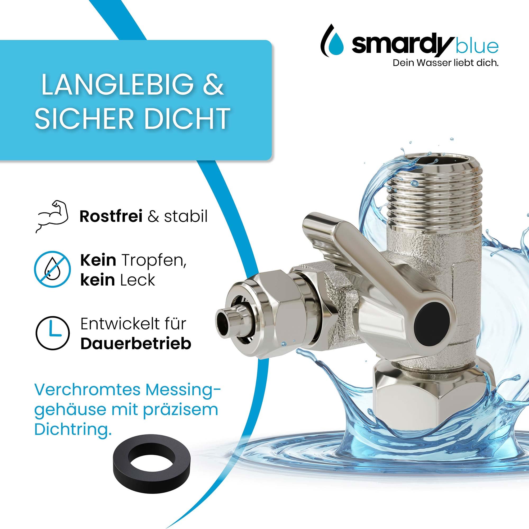 smardy ZO006 Set di Collegamento Universale 15m Tubo dell'Acqua 1/4"(6,35mm) Kit di Installazione con Regolatore di Pressione per Frigorifero Macchina del Ghiaccio