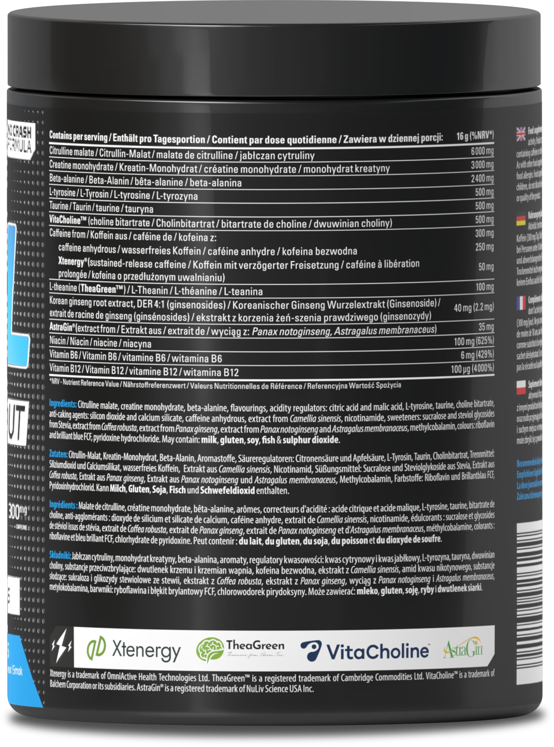 SKILL Nutrition Pre-Workout Sour Gummies | Énergie sans Crash | Xtenergy, TheaGreen, Vitacholine, Astragin | Citrulline, Bêta-Alanine & Vitamines B | Focus & Performance | Végétalien & Halal