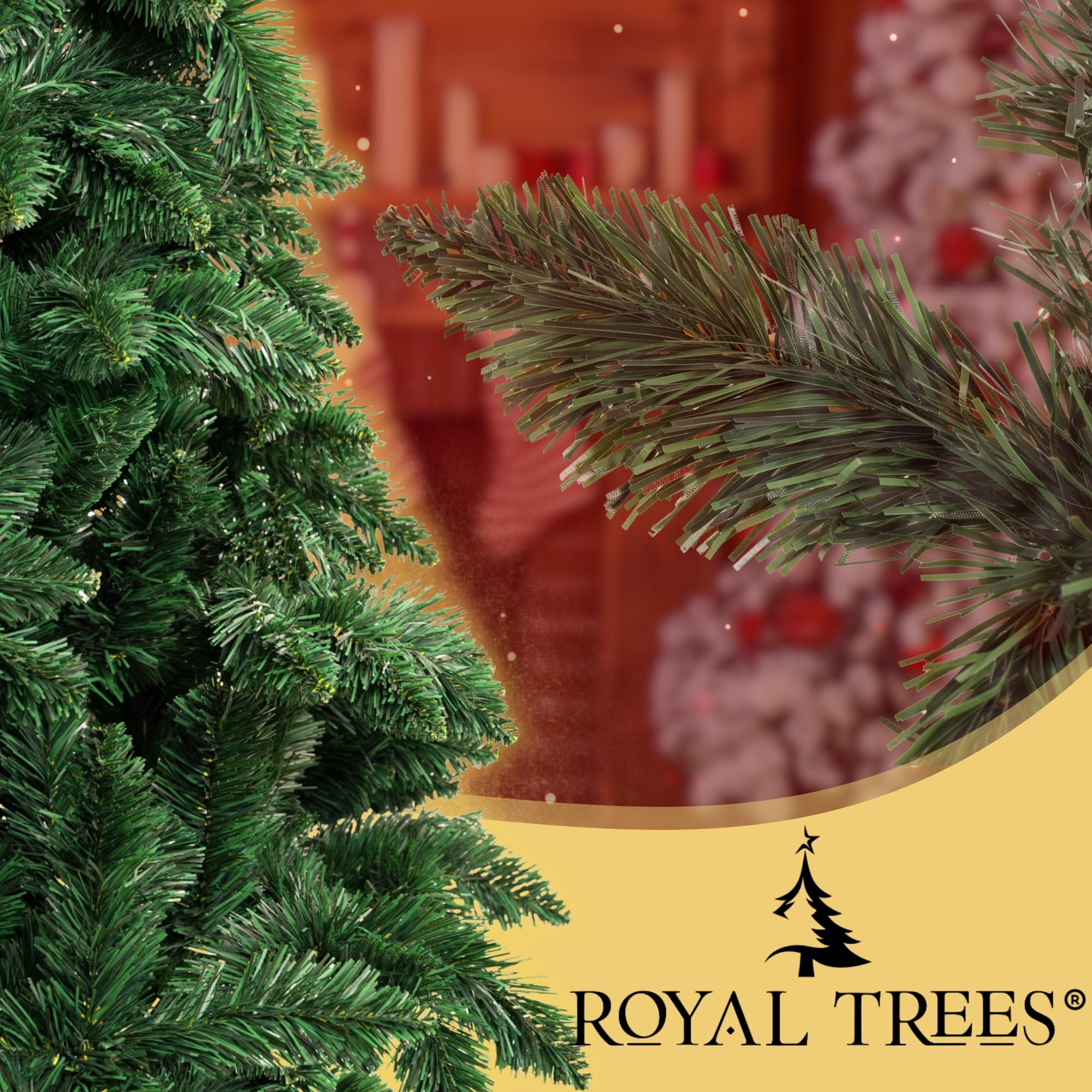 Árbol de Navidad artificial de 220 cm – Pino forestal artificial con 817 puntas, pino denso grande, incluye soporte de madera estable y práctica bolsa de almacenamiento