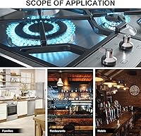 Vista 6 de DOITOOL Pomo de estufa de metal para estufa de gas, 6 piezas de perilla de interruptor de metal, accesorios de acero inoxidable redondo para estufa