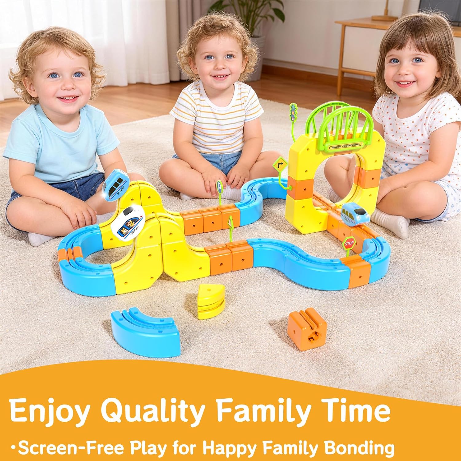 Electric Train Set Cube Track for Kids Ages 4-8, Infinity Racer 3D Train for Toddlers, Track Fusion Building Toy with Anti Gravity Race Track, STEM Learning Fun Gift for Boys Girls, Include 2 Trains