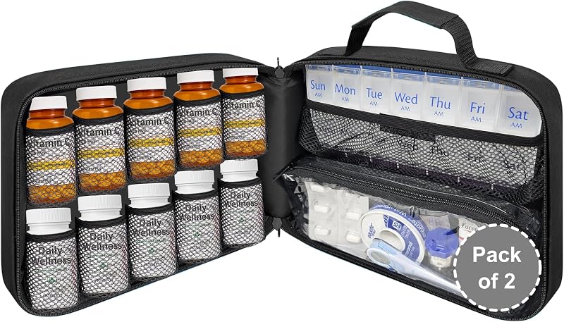 Necessaire organizadora StarPlus2 para frascos, preta, pacote com 2
