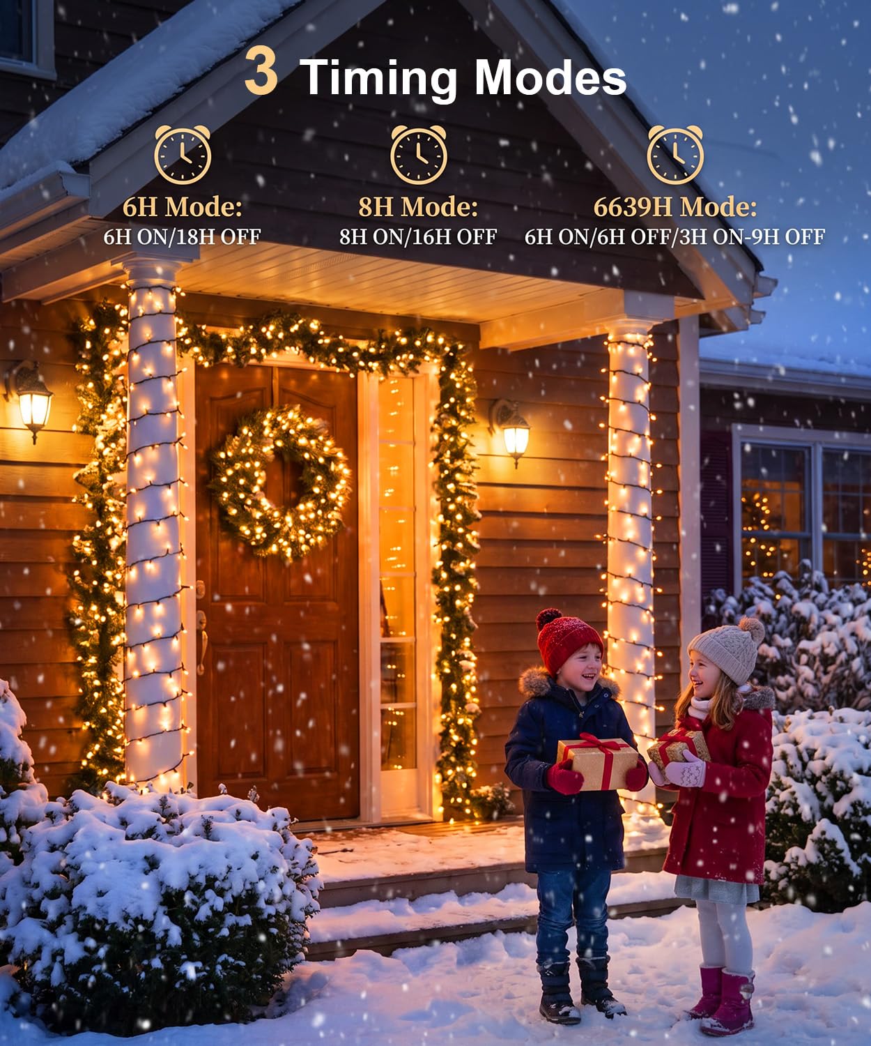 Guirlande lumineuse d'extérieur 80 m 800 LED blanc chaud avec prise, télécommande, 8 modes d'éclairage, minuterie et fonction mémoire, étanche IP44, pour jardin, balcon, intérieur, Noël, fête