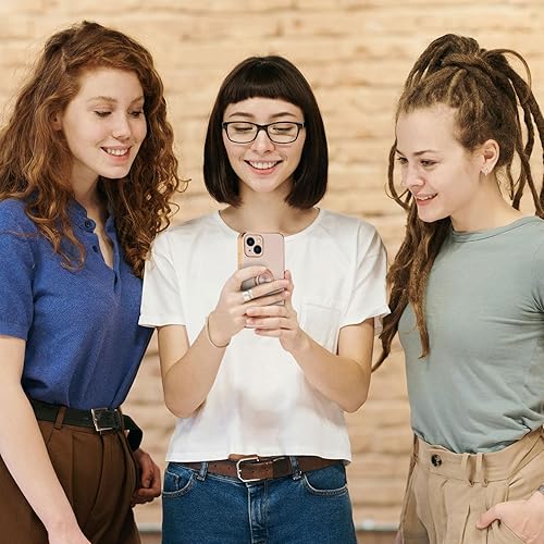 Miniatura 9 de EYZUTAK Caja magnética galvanizada del sostenedor del anillo para el iPhone 15, 360 grados con la rotación del metal anti-gota del anillo del dedo