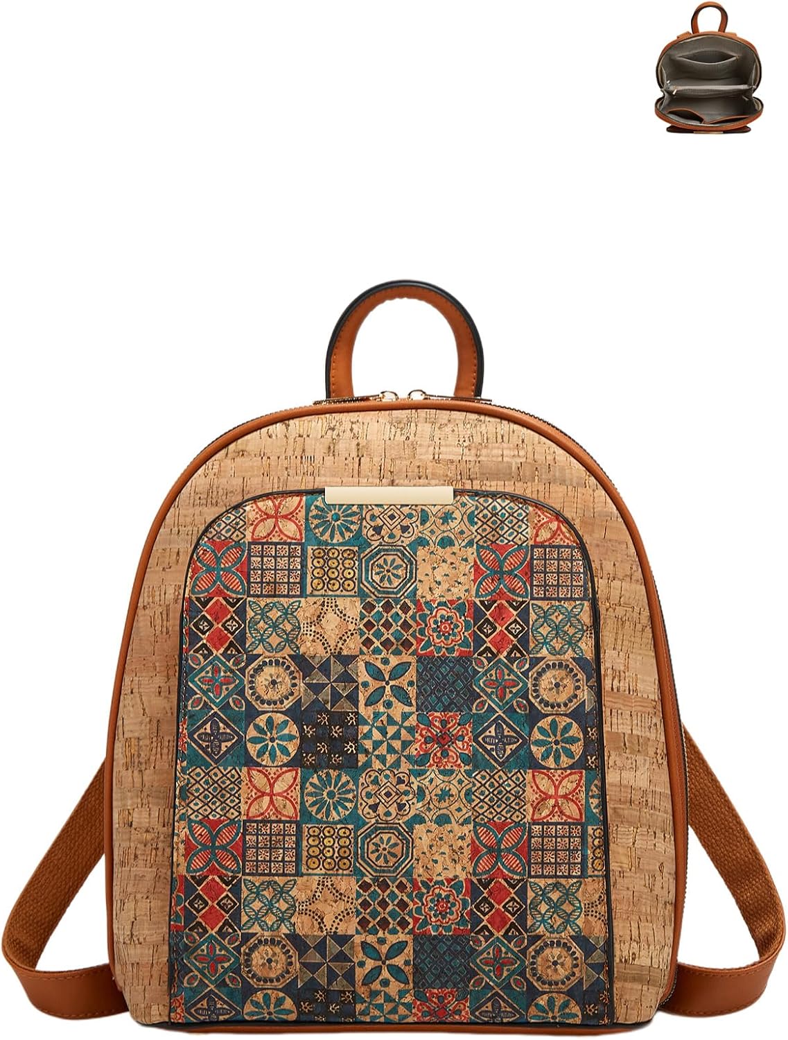Cork Backpack for Women Bohemian Style Vintage Crossbody Handbag Hobo Satchel Purse for Travel