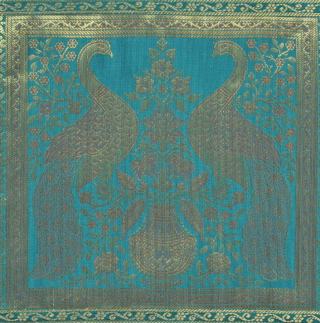 Lalhaveli Peacock Design Christmas Party Decoration Table Runner Green Color 72 x 16 Inch