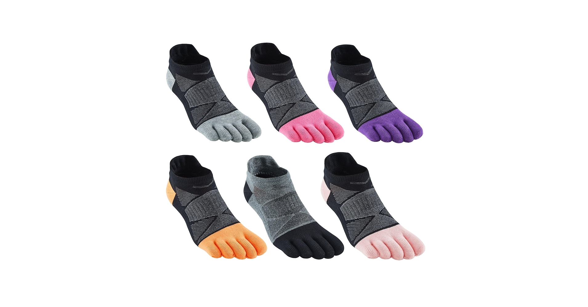 Generic 5 Pairs Sock Align Toe Socks For Bunion, No Show Low Cut Five Finger Orthopedic Compression For Women Toes Ankle Liner Anti Skid Anti Friction Mes