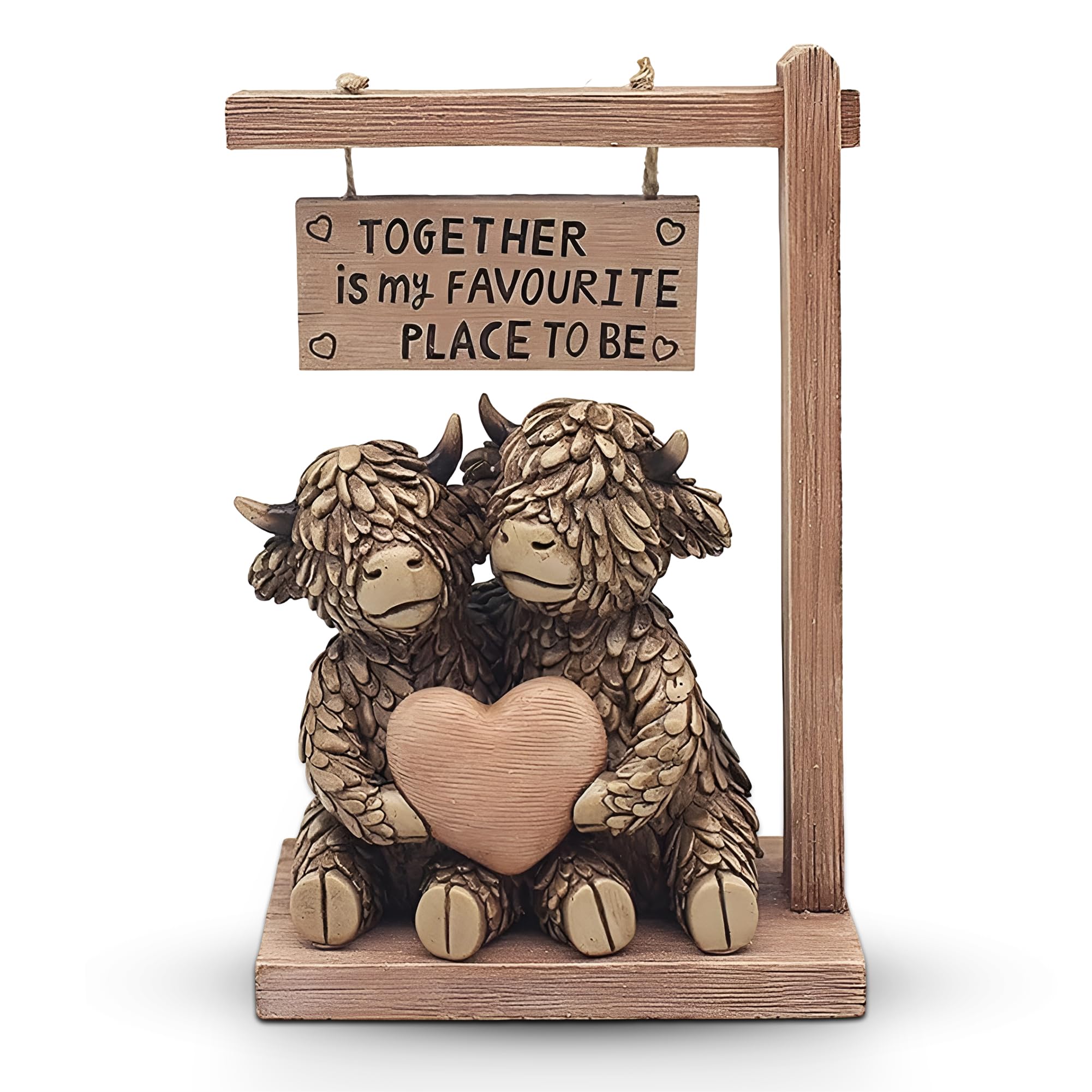 Lesser & Pavey Hughie Highland Cow Together Home Decor Figurine