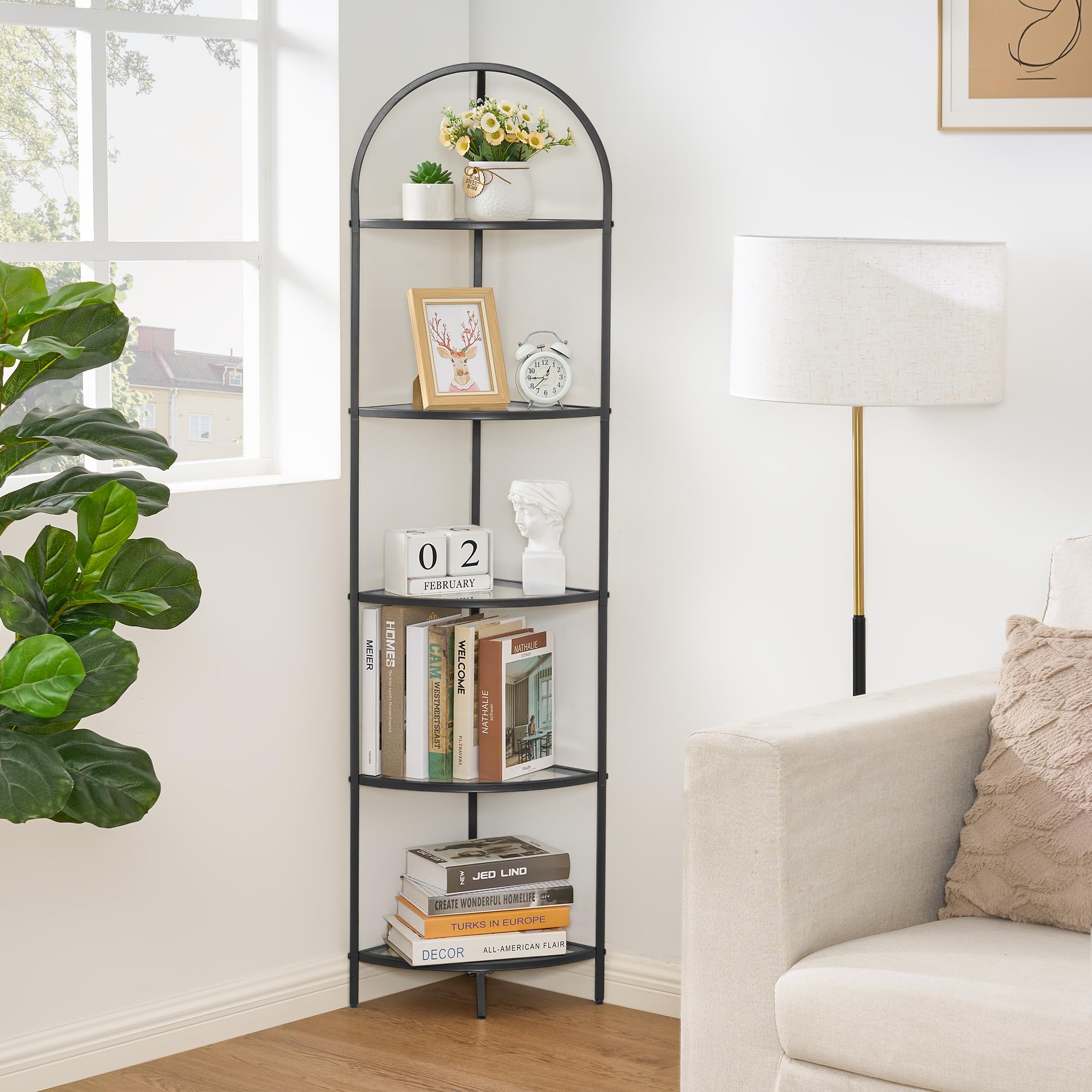 Homhedy 5-Tier Corner Shelf