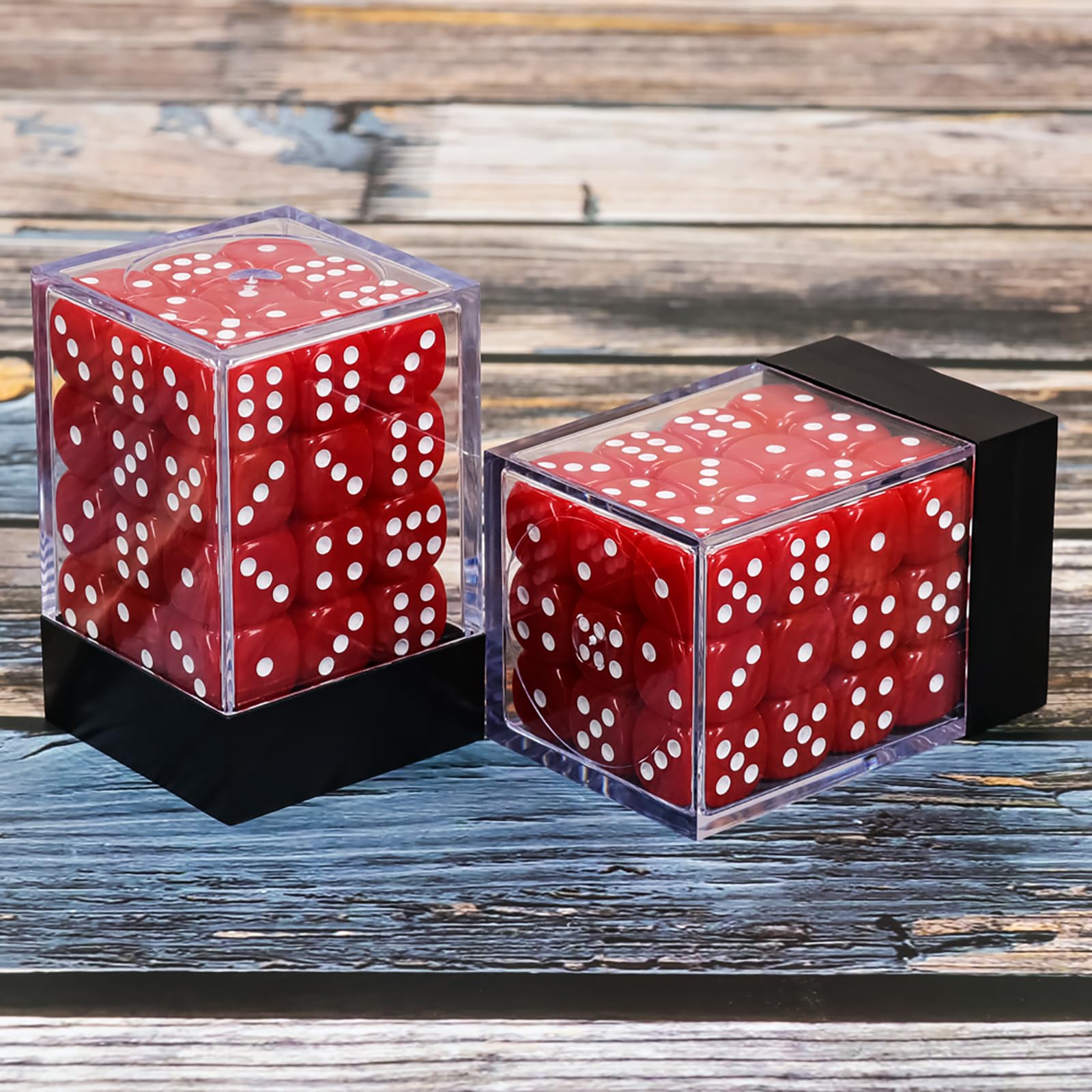 Juego de dados de 36 piezas de 0.472 pulgadas, 6 caras, juego de dados D6, juego estándar de 6 caras para juegos de mesa, juegos de dados para enseñanza en el aula, con caja de juegos portátil (rojo) 5