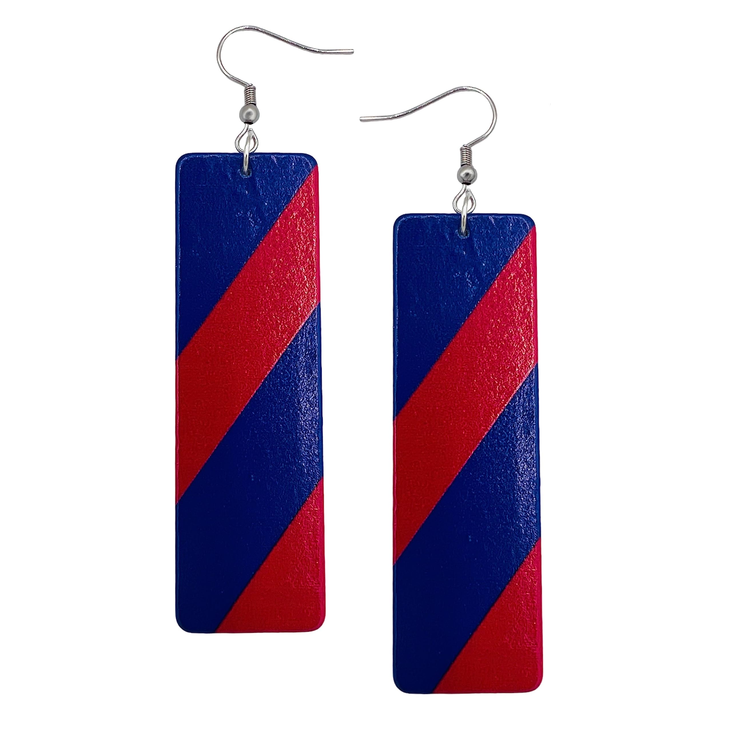 Athletic Earrings - Red & Blue Earrings for Women - College Spirit Jewelry (Blue & Red)