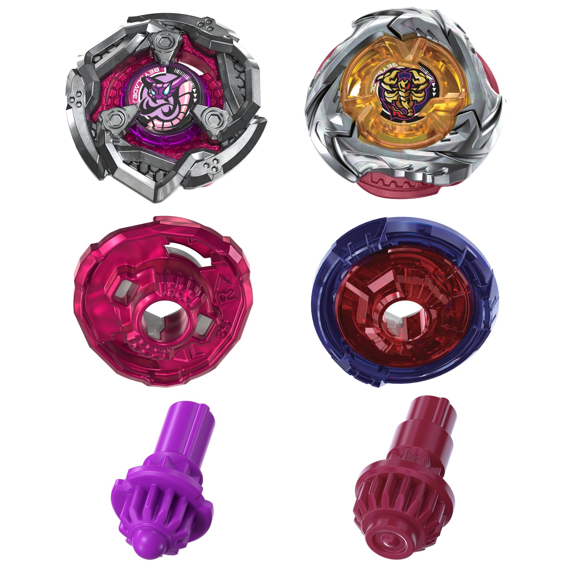 Beyblade X, Spear Scorpio 0-70Z UX y Tail Viper 3-85LO Bx, Pack Doble Takara Tomy con 2 Tops de rotación Derecha, Juego de Tops de Batalla, A Partir de 8 años