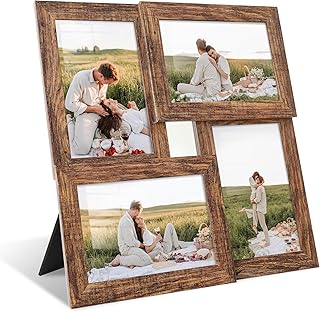 4x6 Collage Picture Frames, Multi Family Photo Frame with Real Glass, Di...