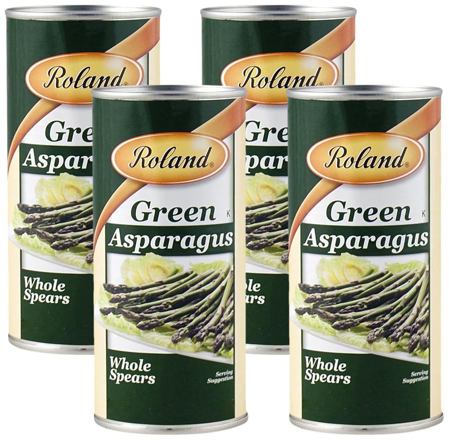 Roland Foods Whole Green Asparagus Spears, Specialty Imported Food, 14.1-Ounce Can (Pack of 4)