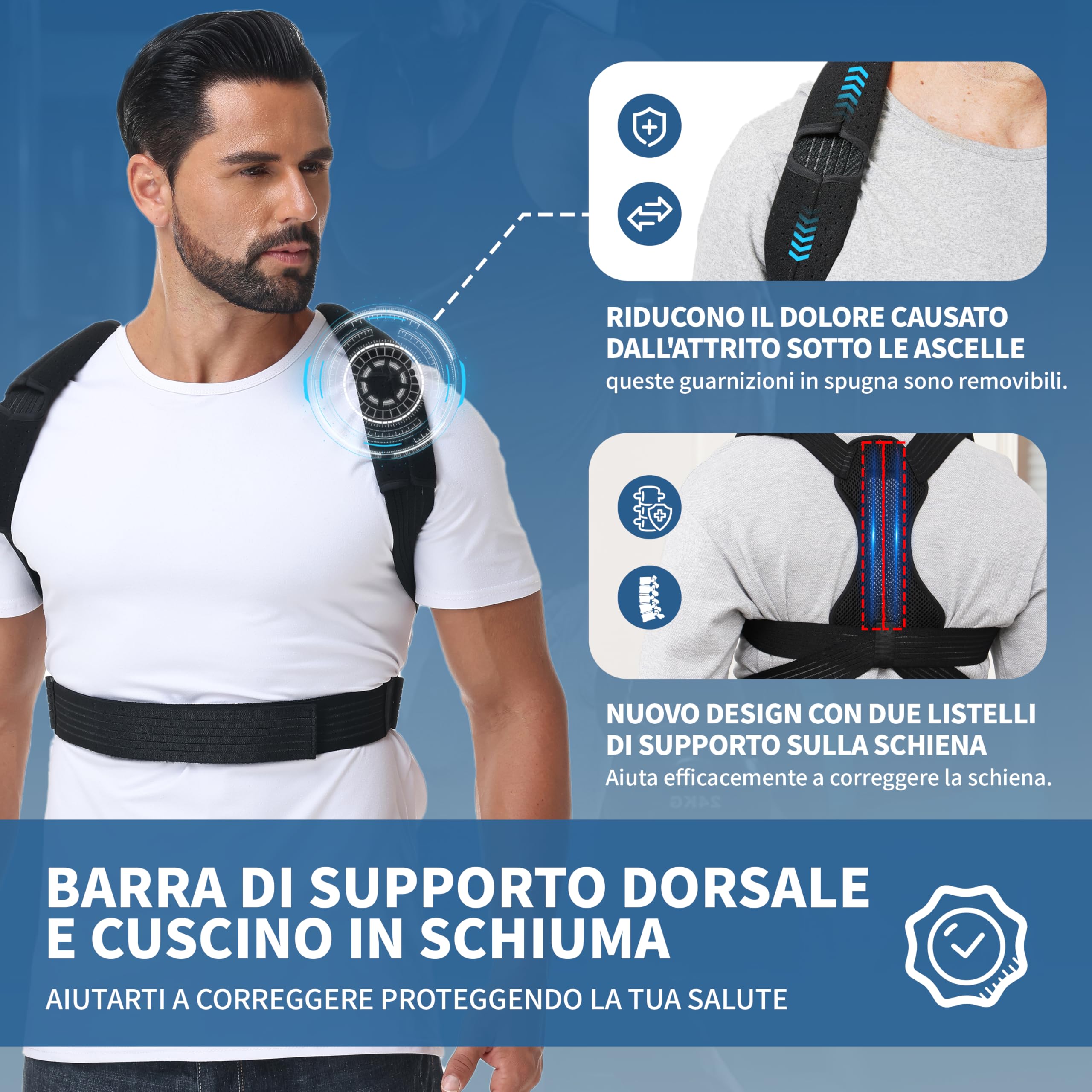 Rücken geradehalter, Upgegradeter Rücken Damen Herren，Posture Corrector，Gerader Rücken Geradehalter，Schultergurt haltungskorrektur，Linderung von Rückenschmerzen，Haltungskorrektur (M)