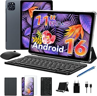 T90 Tablet con Teclado y Lapiz - Primera Tablet Android 16 Mundial, 11 Pulgadas, 1920x1200 FHD+, 24GB RAM +128GB ROM/2TB...