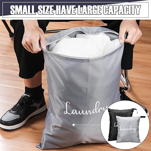 Miniatura 4 de Paquete de 4 bolsas de lavandería de viaje, impermeables, para ropa sucia, lavable a máquina, bolsa organizadora de ropa, accesorios de viaje para