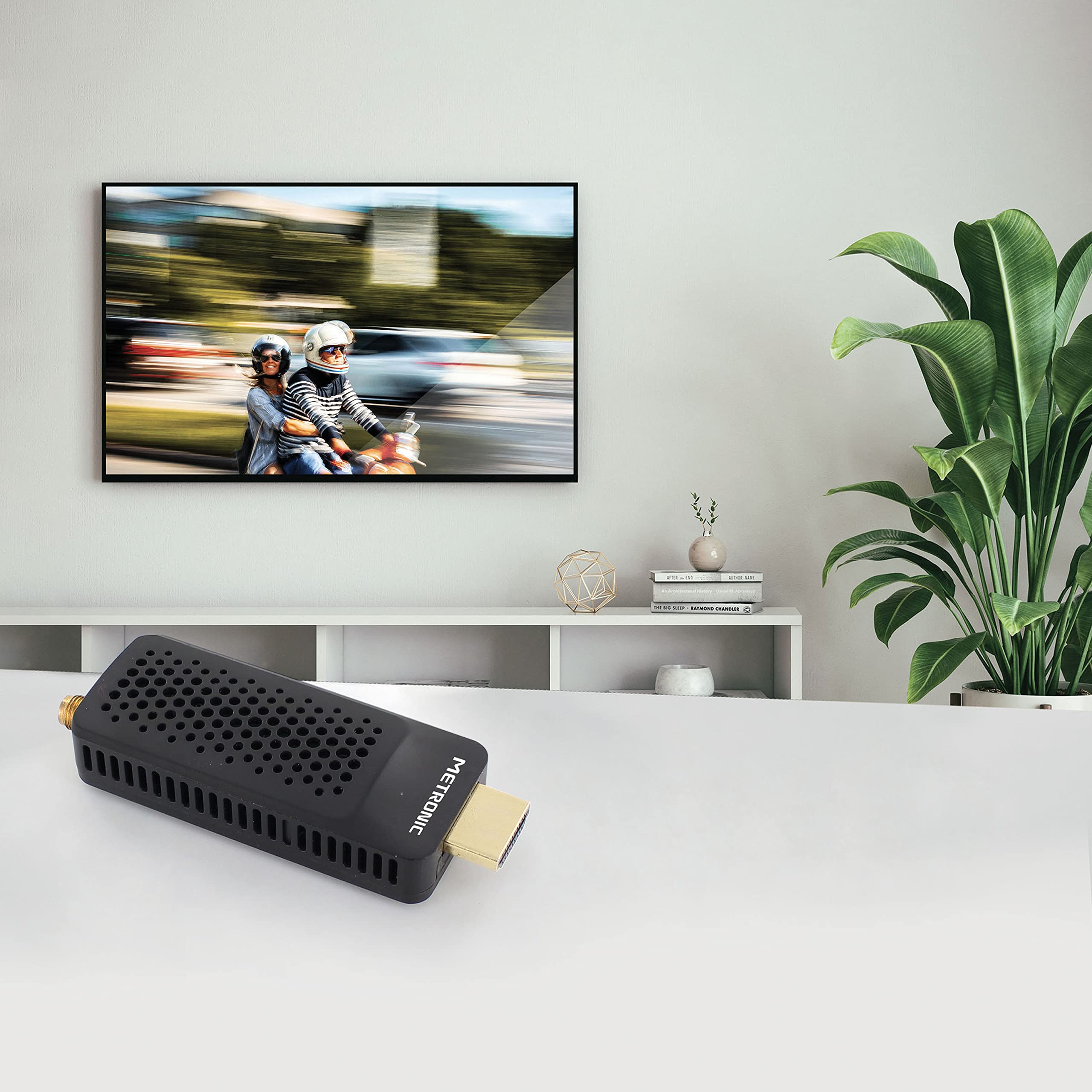 Metronic 441625 Décodeur Tuner TNT dongle Stick DVB-T2 HEVC HDMI Port USB Noir